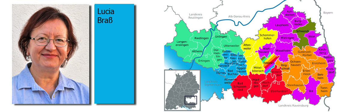 Zuständigkeit der Teammitglieder der Ökumenischen Migrationsarbeit im Landkreis Biberach