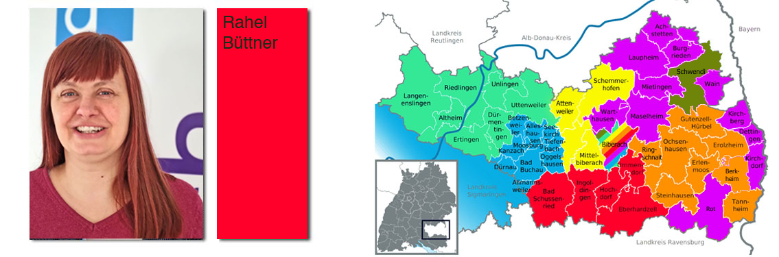 Zuständigkeit der Teammitglieder der Ökumenischen Migrationsarbeit im Landkreis Biberach