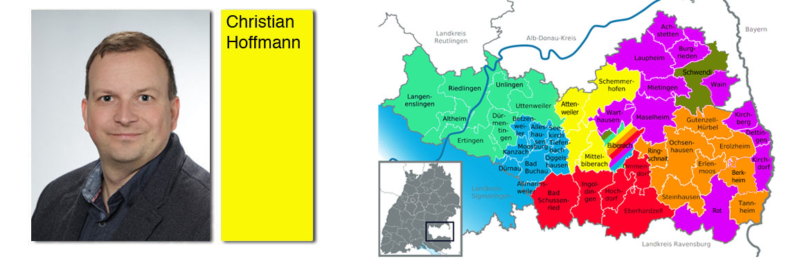 Zuständigkeit der Teammitglieder der Ökumenischen Migrationsarbeit im Landkreis Biberach
