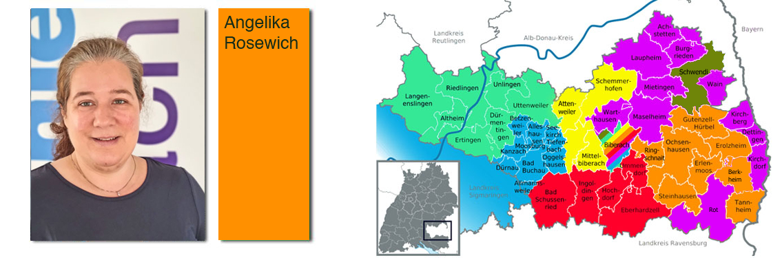 Zuständigkeit der Teammitglieder der Ökumenischen Migrationsarbeit im Landkreis Biberach
